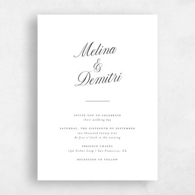 White Wedding Invitation - Mabel Classic