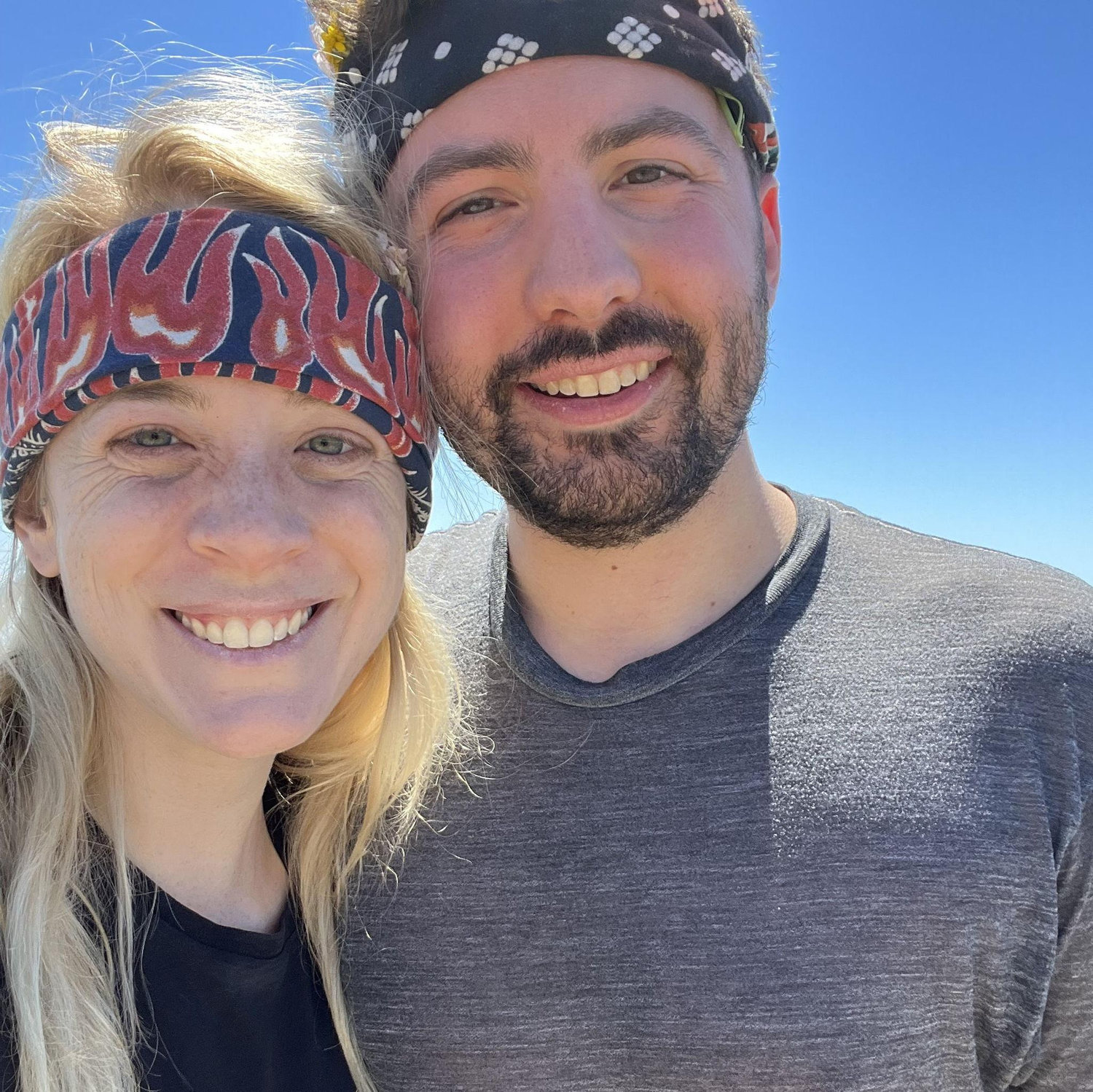 We bonded of our love of hiking long distances and bandanas
