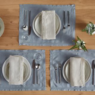 4-Piece Washed Linen Napkin & Placemat Set, Service for 2