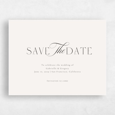 Beige Wedding Save the Date - Payton Landscape