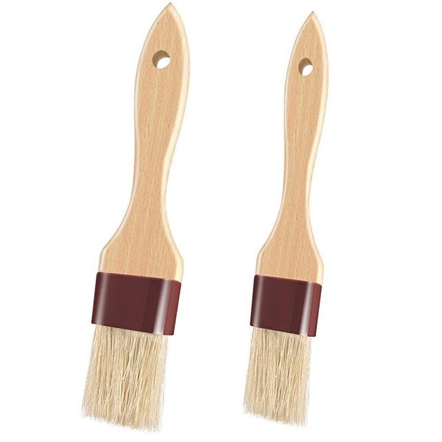 Pastry Brush for Baking Basting Brush with Boar Bristles and Beech Hardwood Handles Culinary Oil Brush for Barbecue Butter Grill BBQ Sauce Baster Marinade Kitchen Food Cooking Brushes