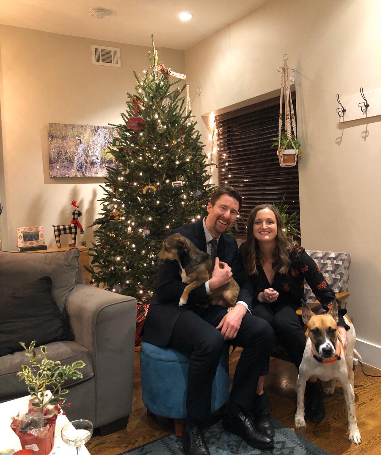 The whole family on the night we got engaged, 2019
