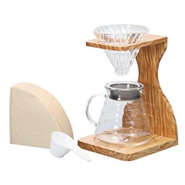 Hario V60 Olive Wood Stand Set