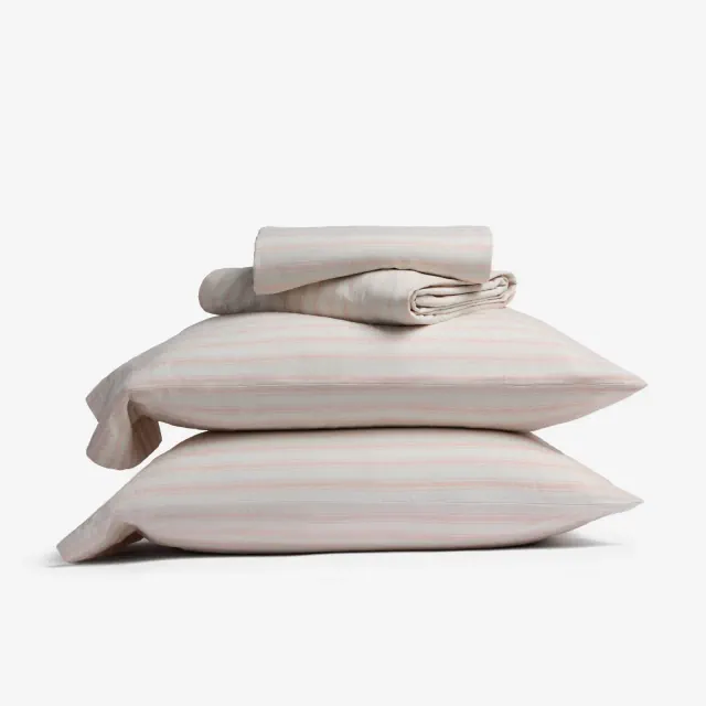 King Relaxed Linen Stripe Sheet Set Petal & Parchment - Parachute for Target