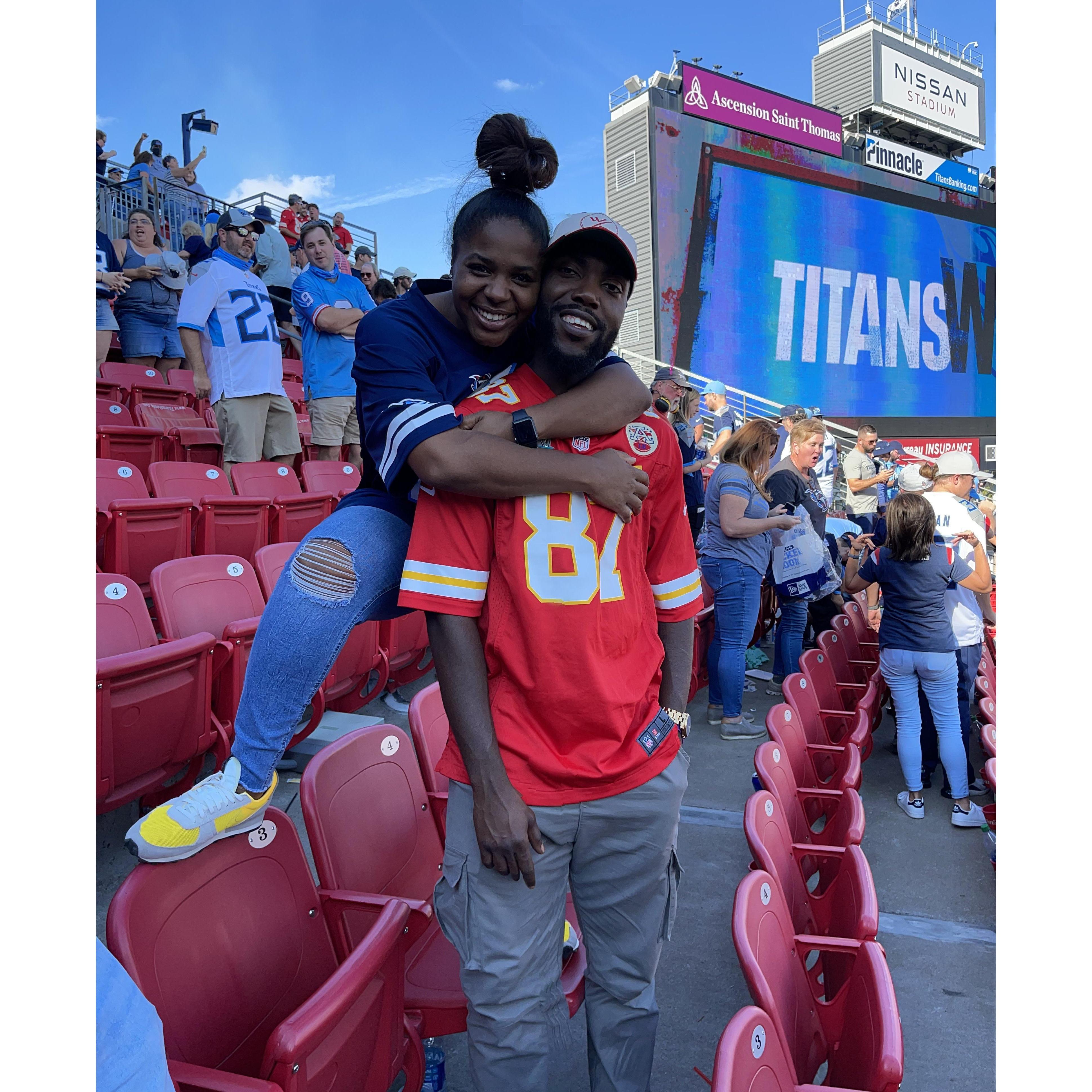 He still does not talk about this game!          
Titans -27 Chiefs - 0 !!!