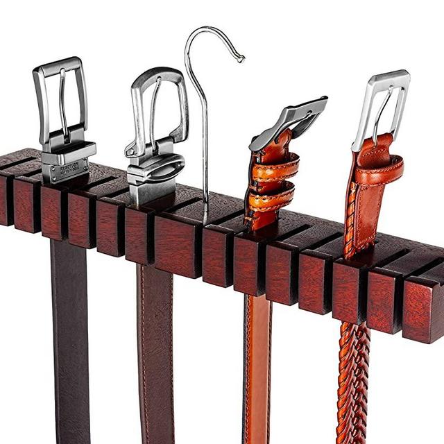 HOUNDSBAY Block Belt Hanger for Closet, Tie and Belt Organizer for Closet Door, Wall Closet Organizer Belt Rack, Closet Belt Organizer for Men or Women, Belt Holder, Belt Storage, Tie Rack, Tie Hanger