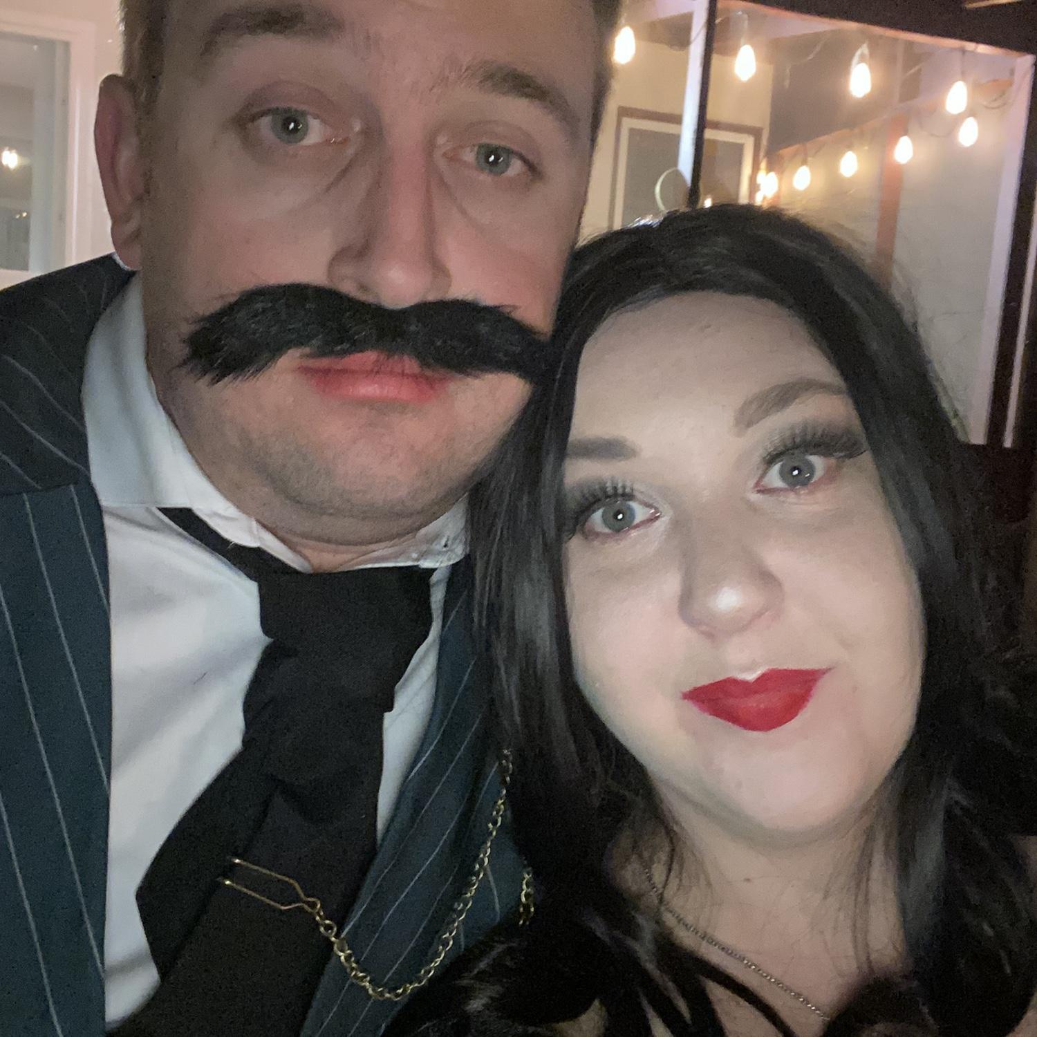 Brad & Amber Dawn as Gomez & Morticia Addams, Halloween 2024