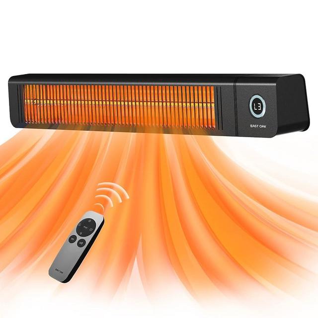 EAST OAK Patio Heater for Commercial Use, 3000W Wall Mounted Electric Infrared Heater, Outdoor Heaters for Patio, Outdoor Heater with IP65 Waterproof & Dustproof Remote Control Black 240V