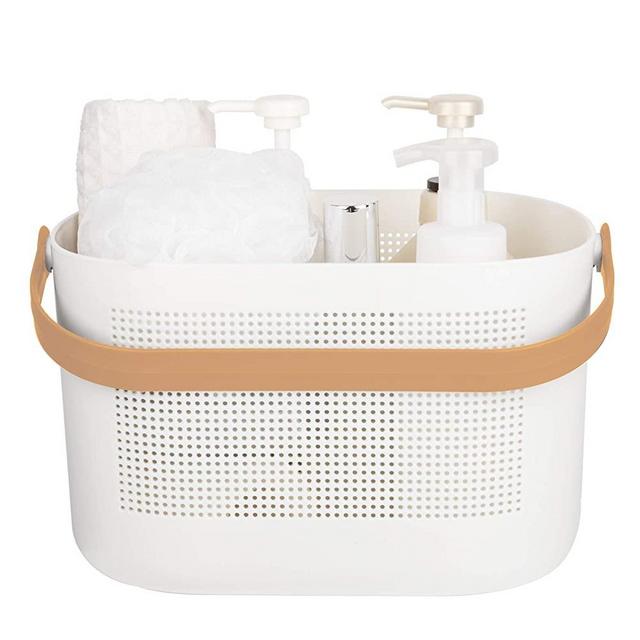 Orimade Corner Shower Caddy Organizer Basket with Hooks Adhesive No  Drilling Wall Mount Bathroom Shelf Shampoo Holder Storage Rack Rustproof, 2