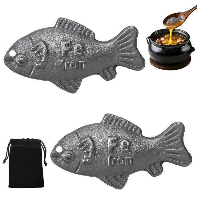 Iron Fish Cooking Tool, Natural Supplement to Support Iron Levels for Vegans, Great Gift for Family and Friends (2 Pack)