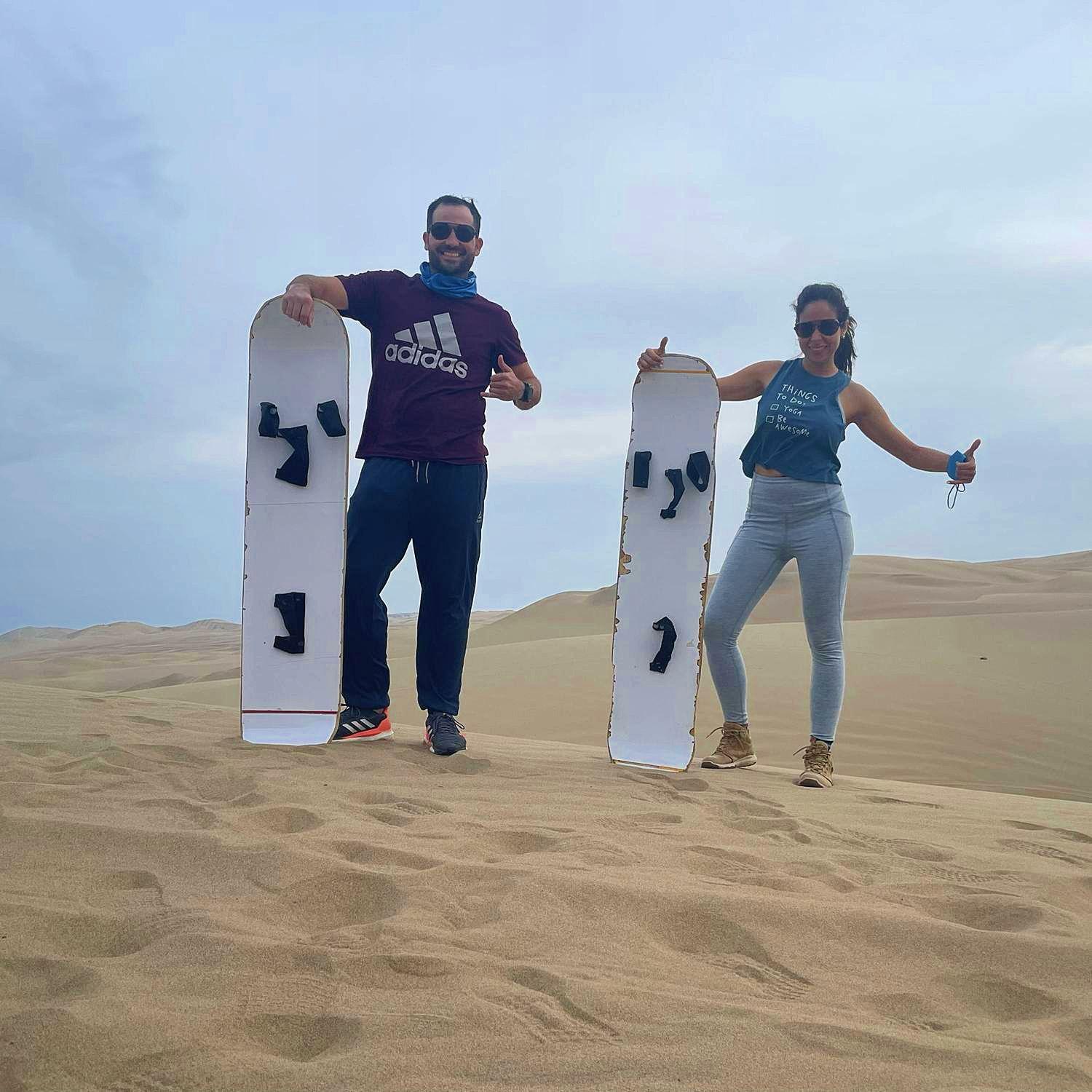 we look so powerful doing sand board..until the next photo