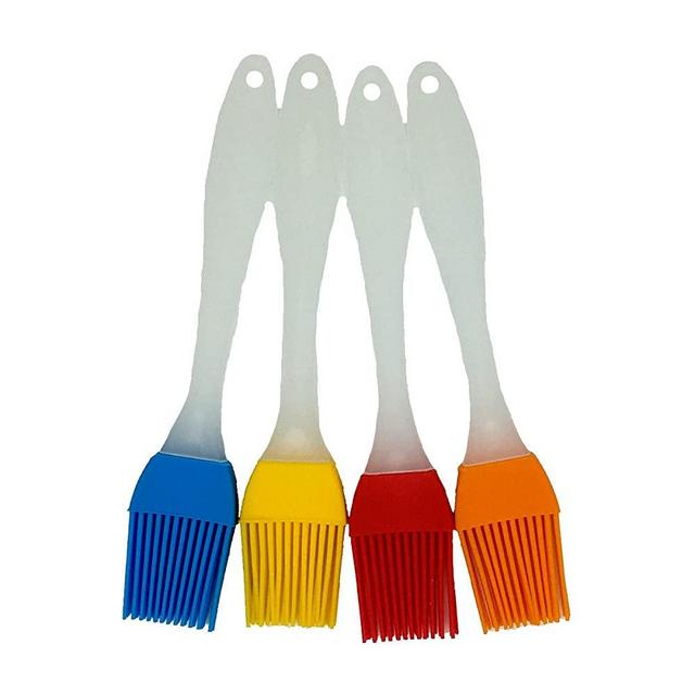 Binhai Basting Brushes Grill Brush Kitchen Silicone Basting Pastry Cooking Brushs & BBQ Basting Brush, Varying Bright Color - Best Kitchen Gadget (Oil Brush 4 Pack)