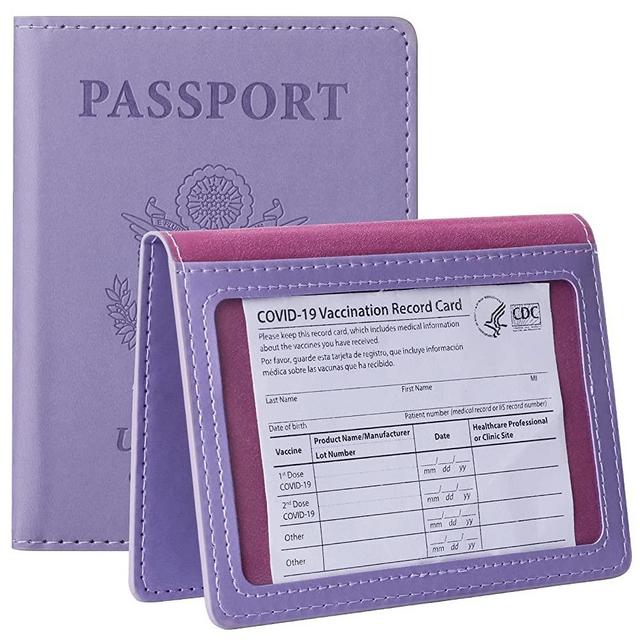 TIGARI Passport Wallets Passport Covers, Passport and Vaccine Card Holder Combo, Ultra Slim Passport Holder for Women Men, Leather Passport Case Protector with Waterproof Vaccine Card Slot