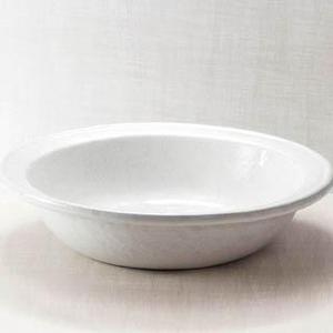 Rimmed Serving Bowl - White on White