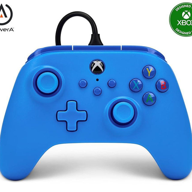 PowerA Wired Controller for Xbox Series X|S - Blue, gamepad, video game/gaming controller, works with Xbox One, Officially Licensed