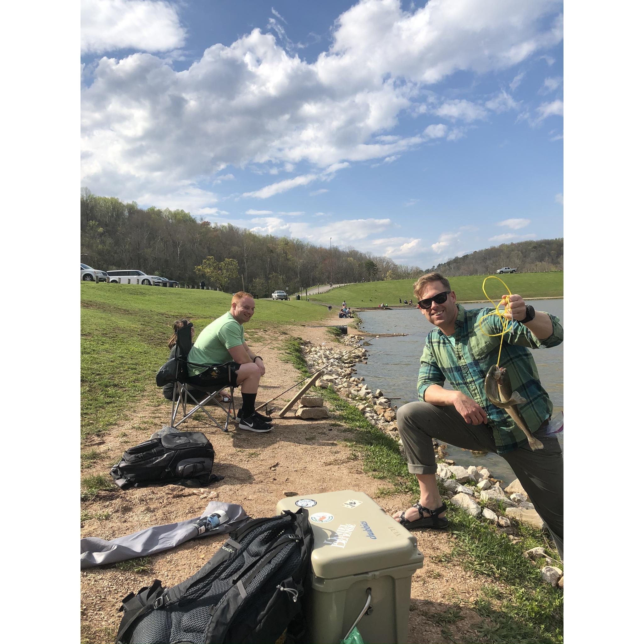 Fishing at Ridenour Lake, WV. Matt didn’t catch a thing. It’s ok, neither did I!