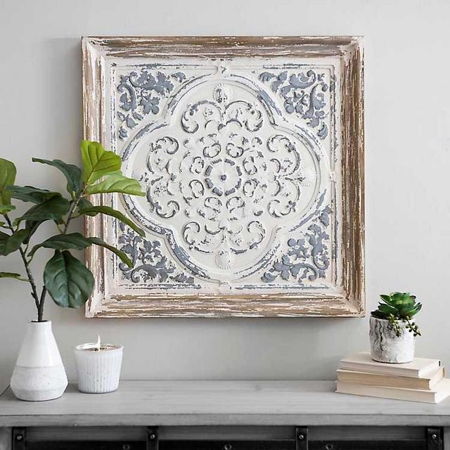 Embossed Weathered Tin Wall Plaque
