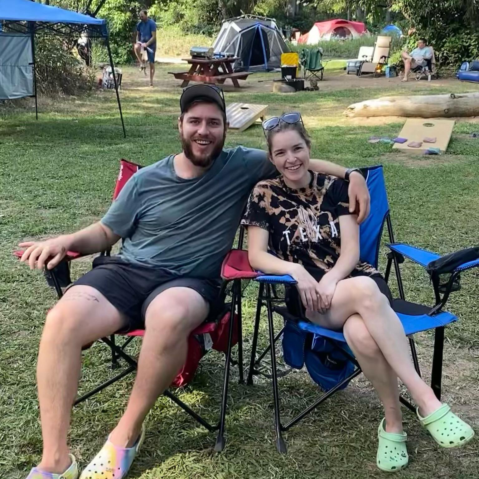 Camping in Lotus for the rafting trip.