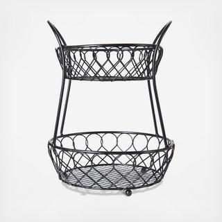 Gourmet Basics Loop & Lattice 2-Tier Countertop Basket