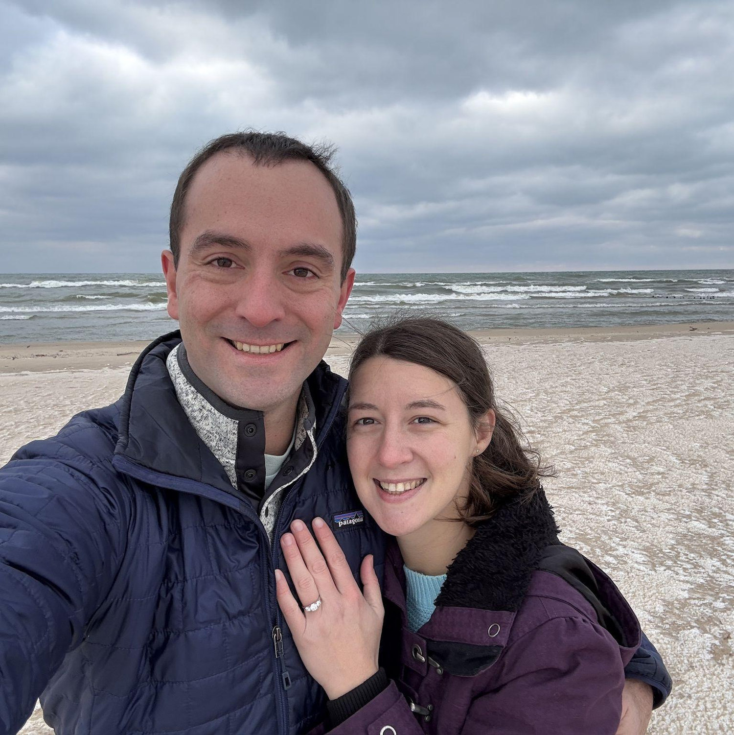 Our engagement at Oval Beach - Saugatuck, MI