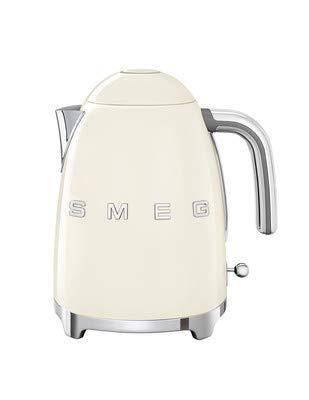 Smeg Retro Style Aesthetic Electric Kettle with Embossed Logo, Cream