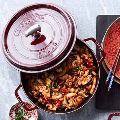 Staub Enameled Cast Iron Round Wide Dutch Oven, 6-Qt.