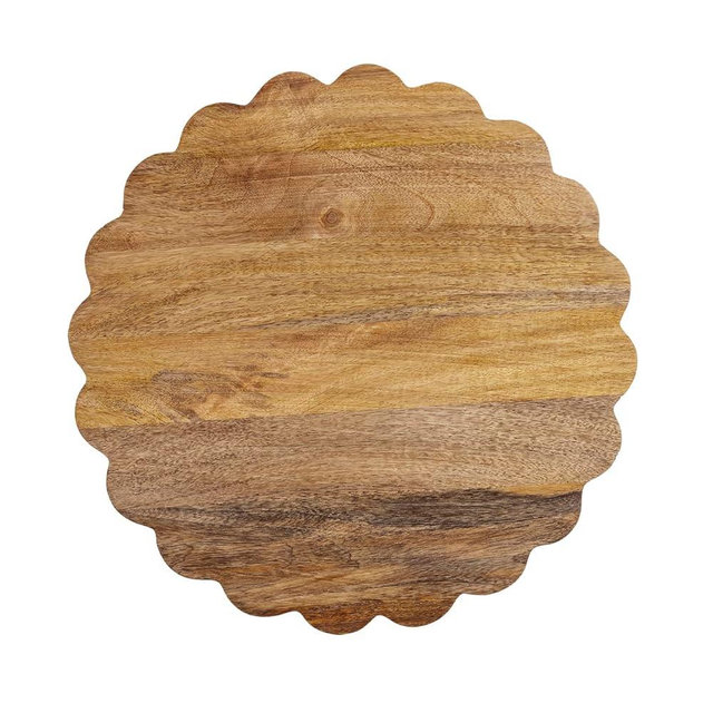 Mud Pie Wood Scalloped Lazy Susan