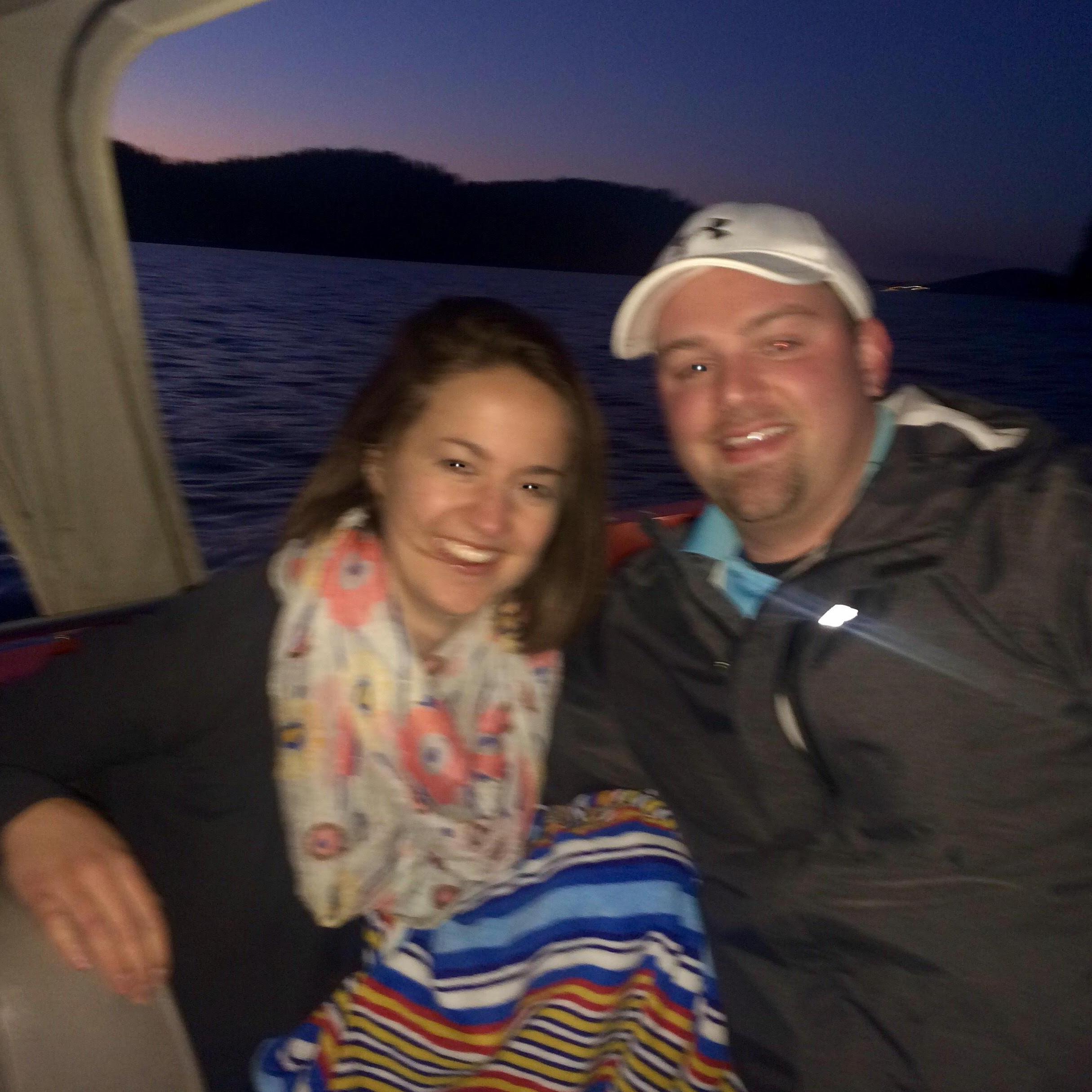 Our first date post Lauren's ankle surgery! Mike and Melaina (MOH) wrapped Lauren's cast up in trash bags and drove her out to CDA for a day on the lake with Marcus and them.