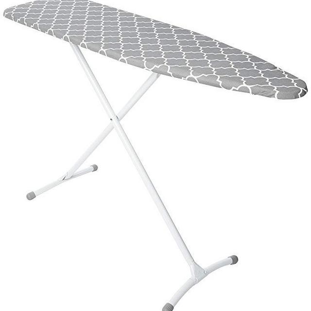 Homz Contour Steel Top Ironing Board, Grey & White Filigree Cover