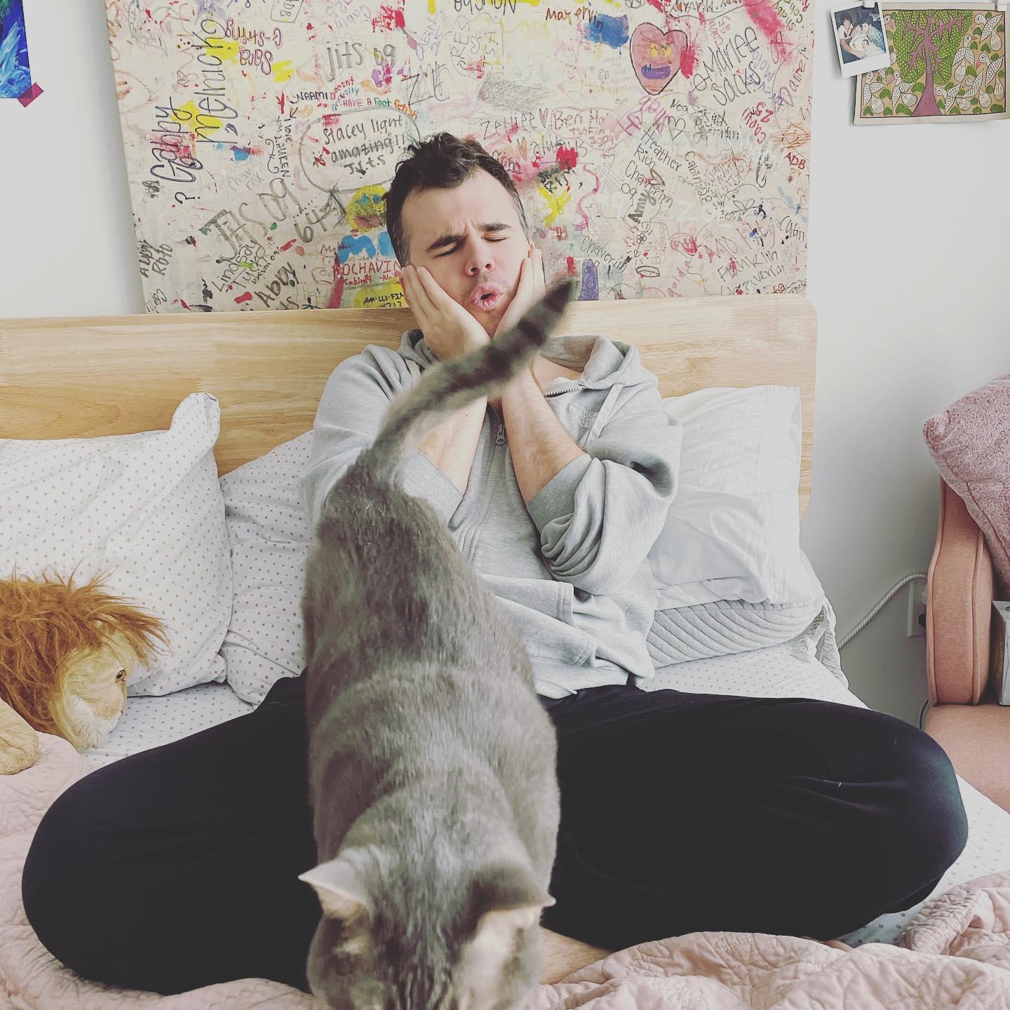 a man and his cat