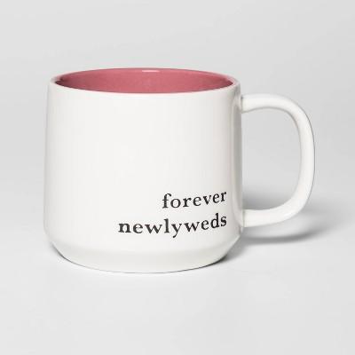 15oz Stoneware Forever Newlyweds Mug Rose - Threshold™