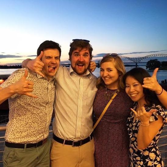 Jake and April graduated optometry school!! At this time, Shelby was just about to move to California...but when she moved back to Memphis these four would all be roomies in the Kitty House!