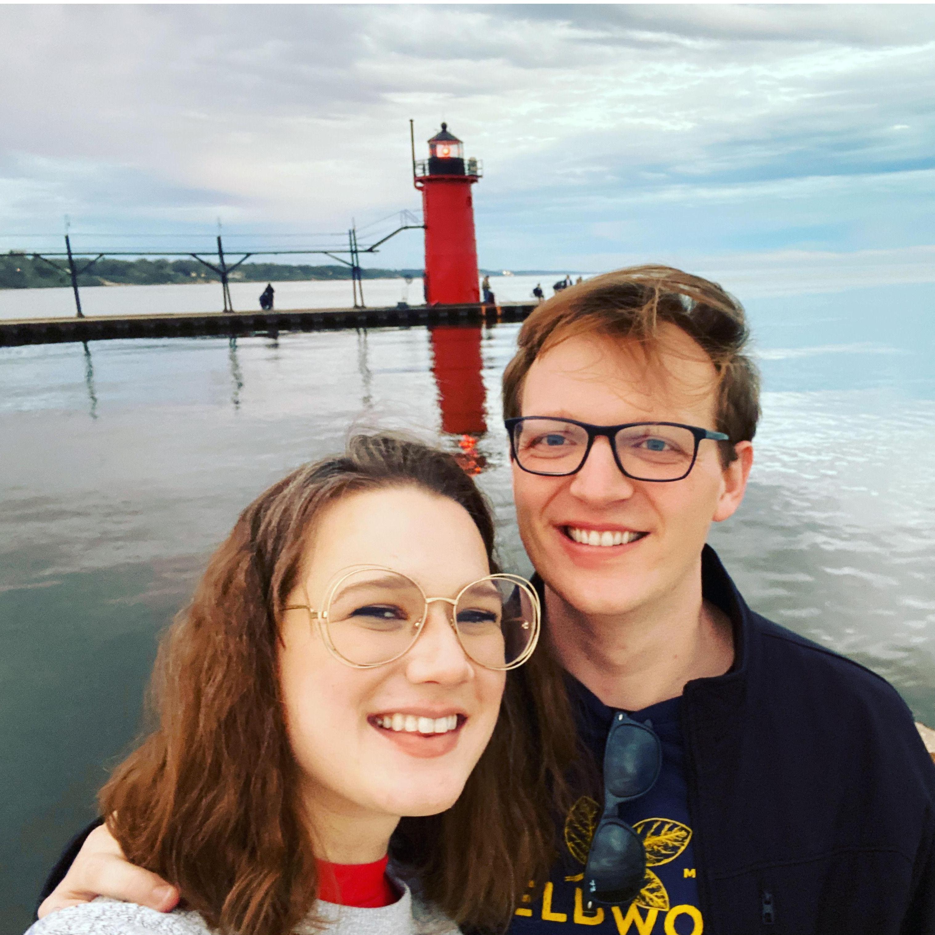 When Cam first drove across the country to meet Vanessa in early 2020 and she took him to Lake Michigan (with her unfortunate perm).