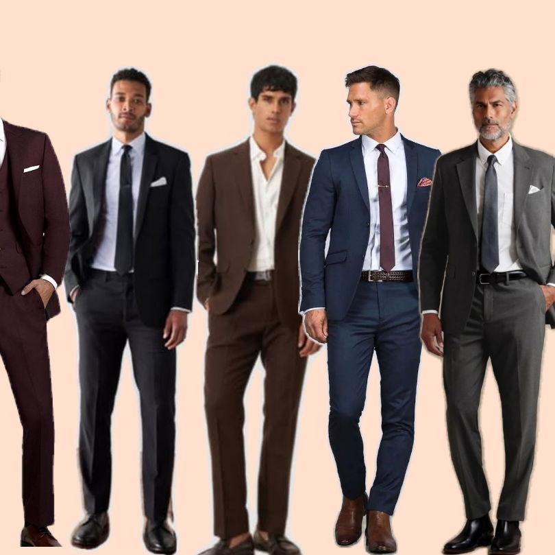 Dark suits are preferred for men