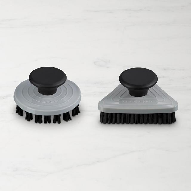 Le Creuset Round & Triangle Skinny Grill Cleaning Brushes, Set of 2, French Grey