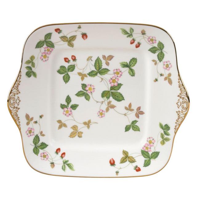 Wild Strawberry Square Cake Plate