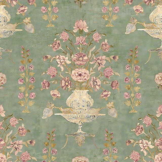 Orainege Vintage Floral Wallpaper Peel and Stick Wallpaper Removable Modern Contact Paper 16.9inx393.7in Self Adhesive Wall Paper for Bedroom Bathroom Shelf Liner Decor Papel Tapiz para Pared
