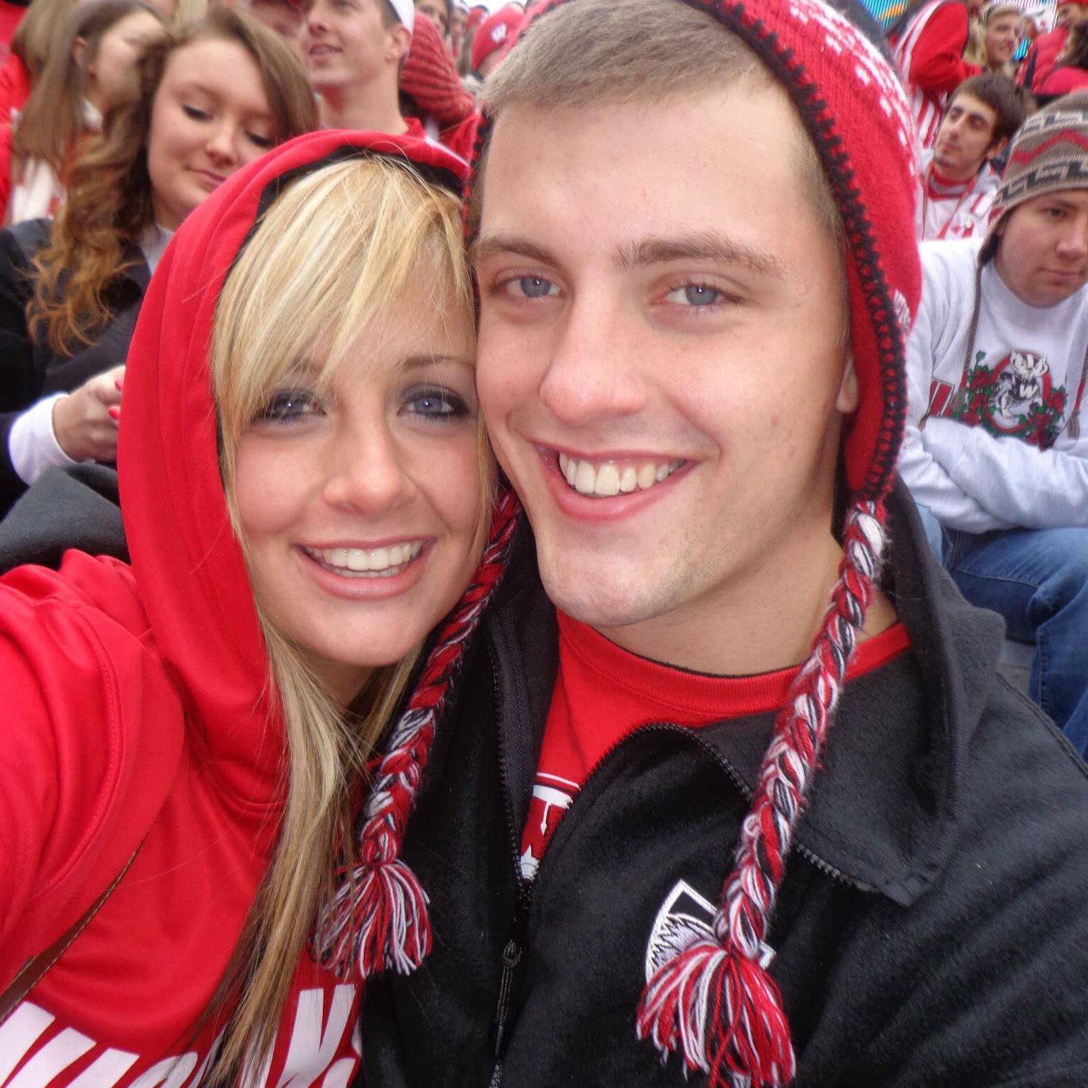 Go Badgers! (Our faces were so baby-like)