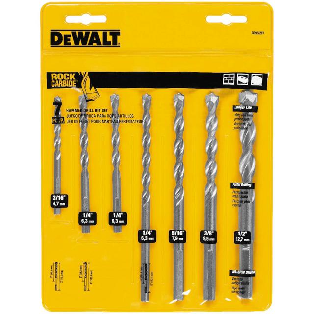 DeWalt Rapid Load Carbide Masonry Drill Bit Set 7 pc