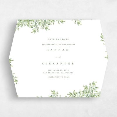 Green Diamond Wedding Save the Date - Lugano Landscape