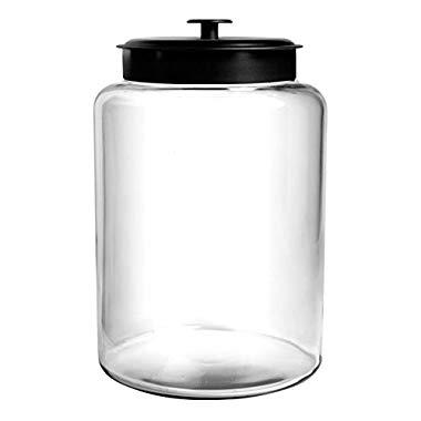 Anchor Hocking Montana Glass Jar with Fresh Sealed Lid, Black Metal, 2.5 Gallon