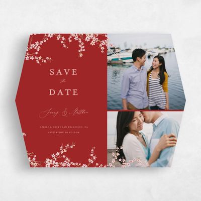 Red Diamond Wedding Save the Date - Sakura Multiphoto