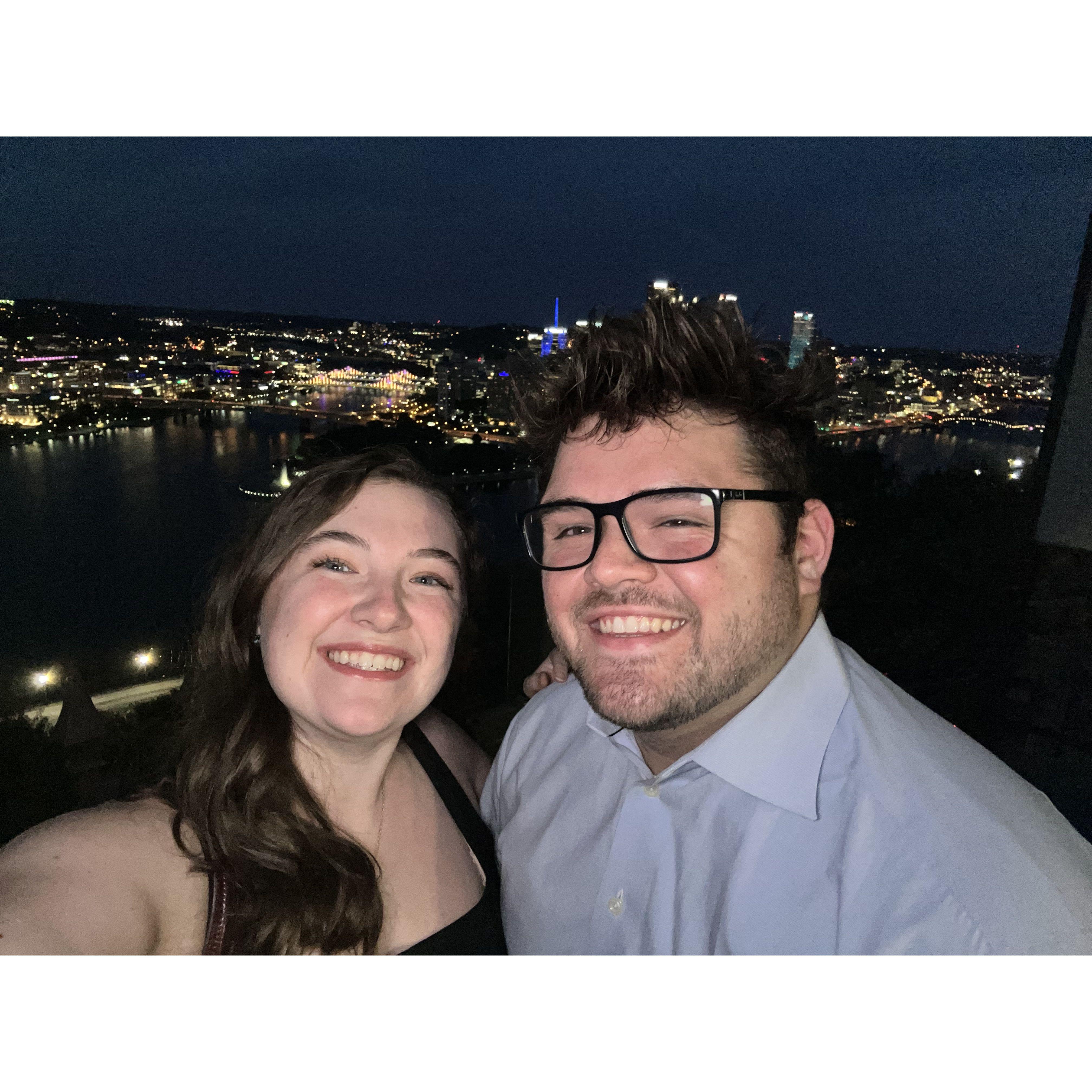 Our 6 month anniversary dinner overlooking the city