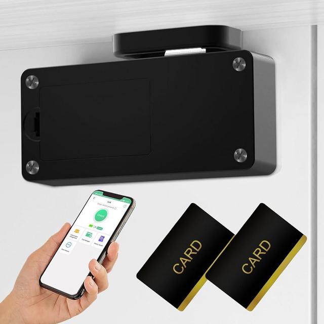 Dhiedas RFID Hidden Electronic Cabinet Lock, Biometric Keyless Bluetooth DIY Safety Lock for Box Furniture Liquor Cabinet Locker Wooden