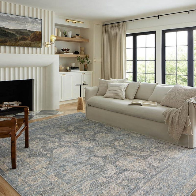 Loloi Odette Collection ODT-03 Sky/Beige 5'-3" x 7'-9" Area Rug