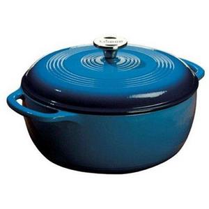 Lodge 6 Quart Enameled Cast Iron Dutch Oven. Blue Enamel Dutch Oven (Blue)