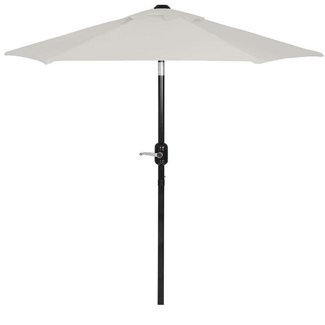 Punchau 6 Ft Outdoor Patio Umbrella, Easy Open/Close Crank and Push Button Tilt Adjustment - Beige Market Umbrellas
