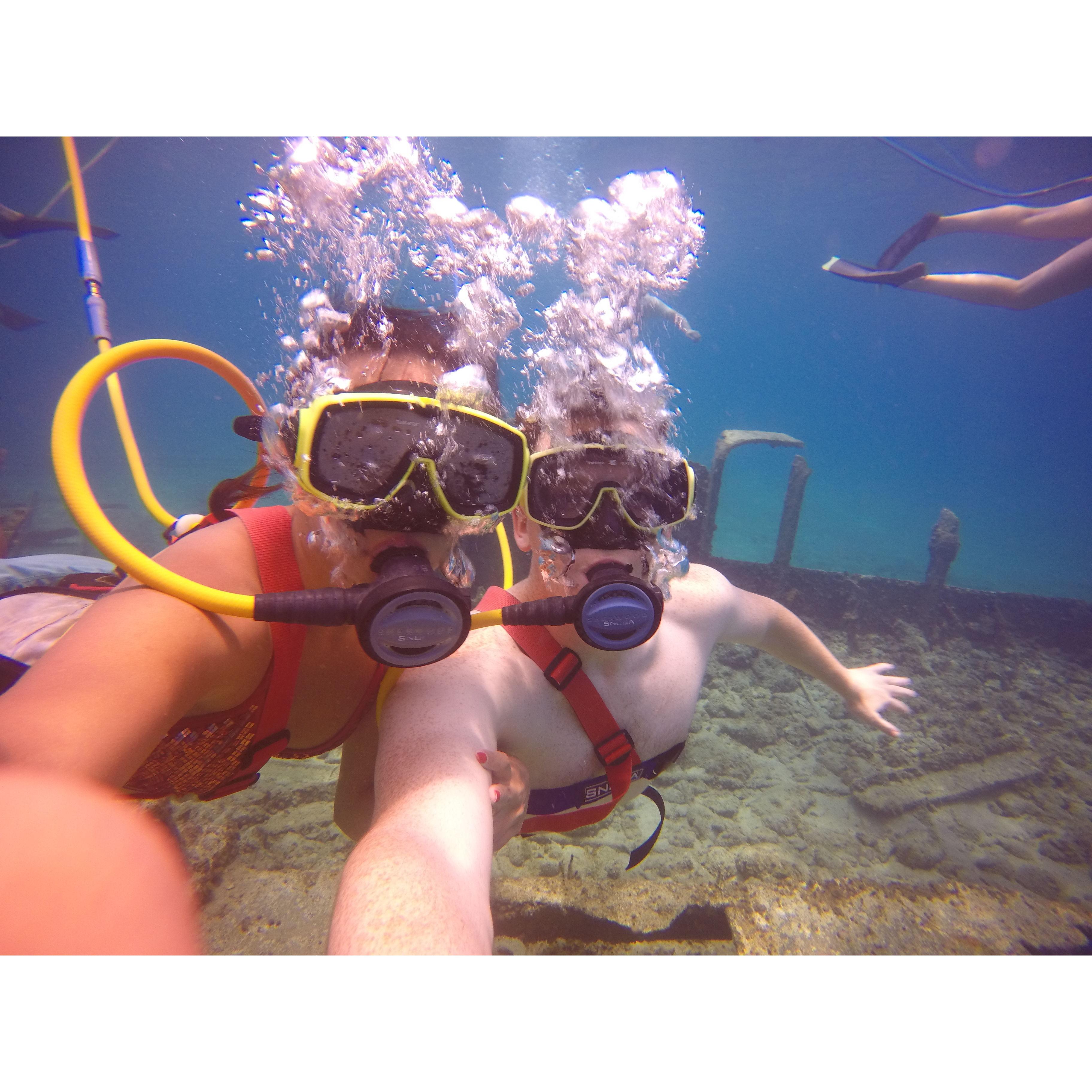 One of our favorite moments from snuba diving in Grand Cayman