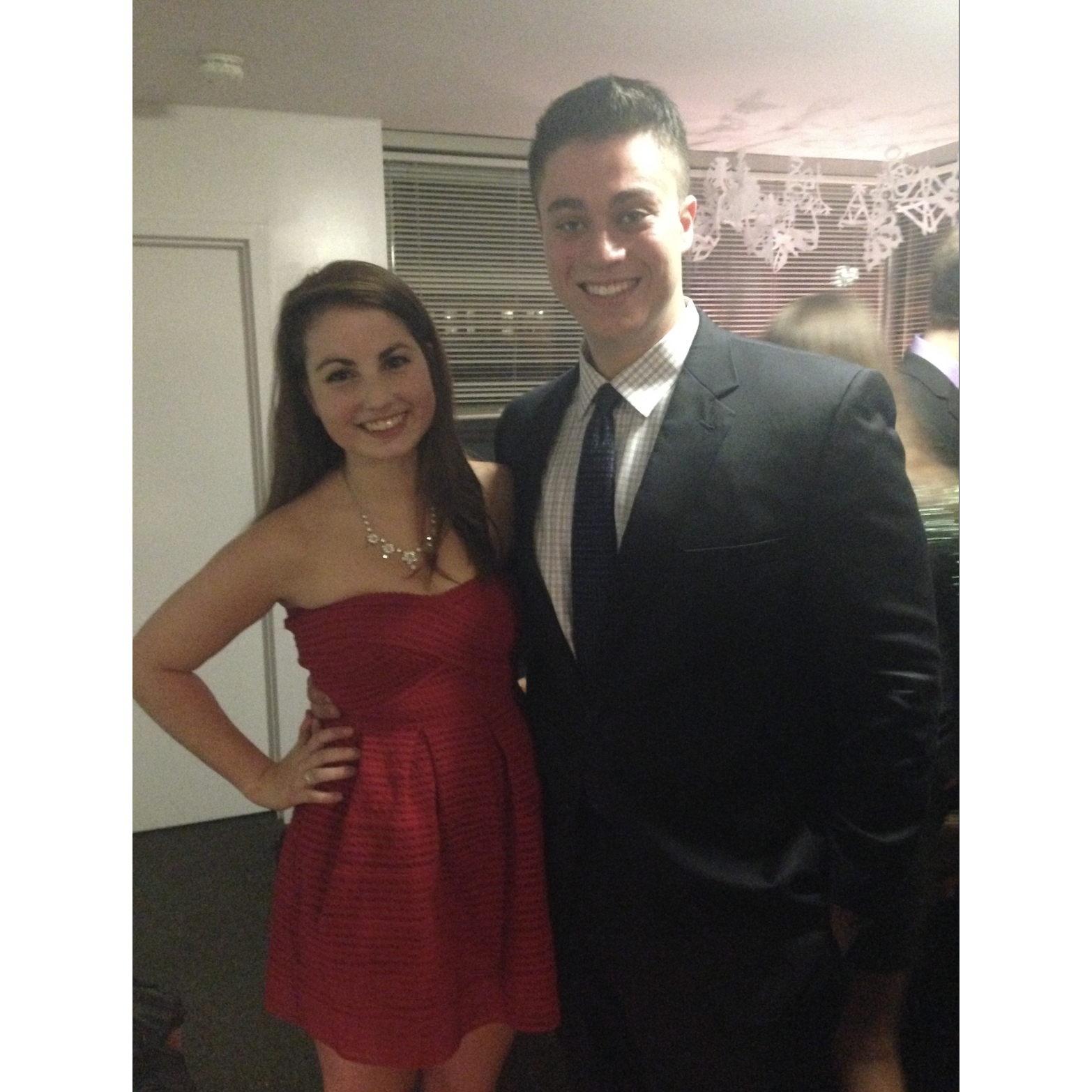 Our first picture at Julia's sorority semiformal (2014)