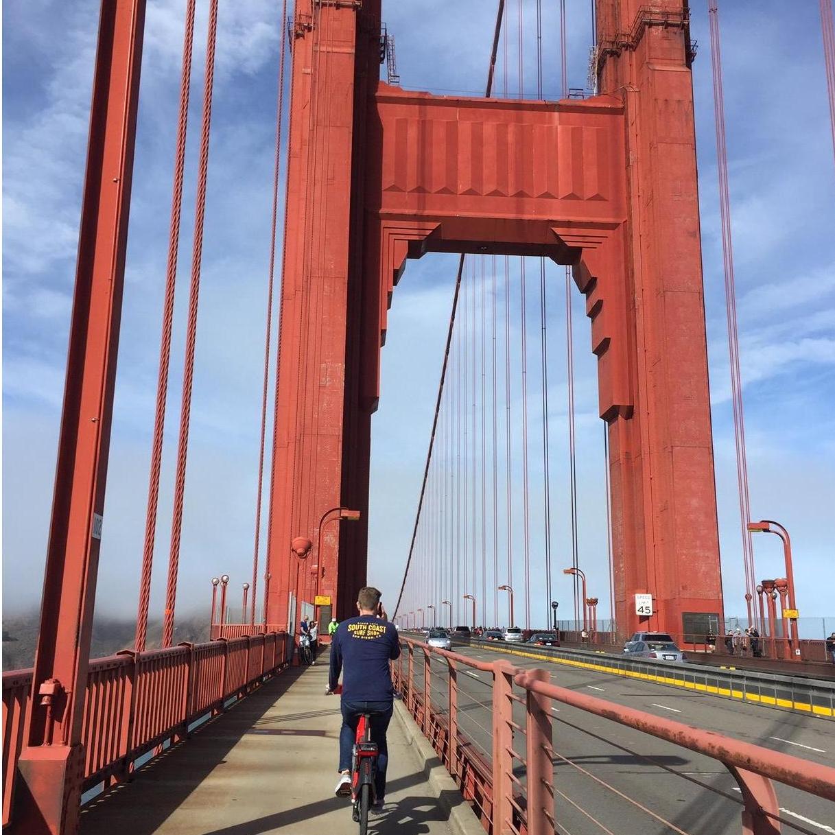 When we rented e-bikes to tour around SF and shortly after this Mark's battery on his bike died! If you know anything about SF then you know it is the city of hills, he was exhausted!